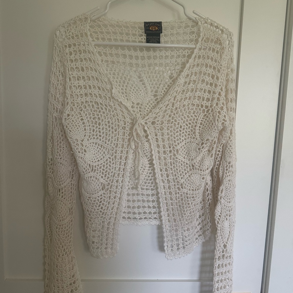 Route 66 Cream Crochet Cardigan